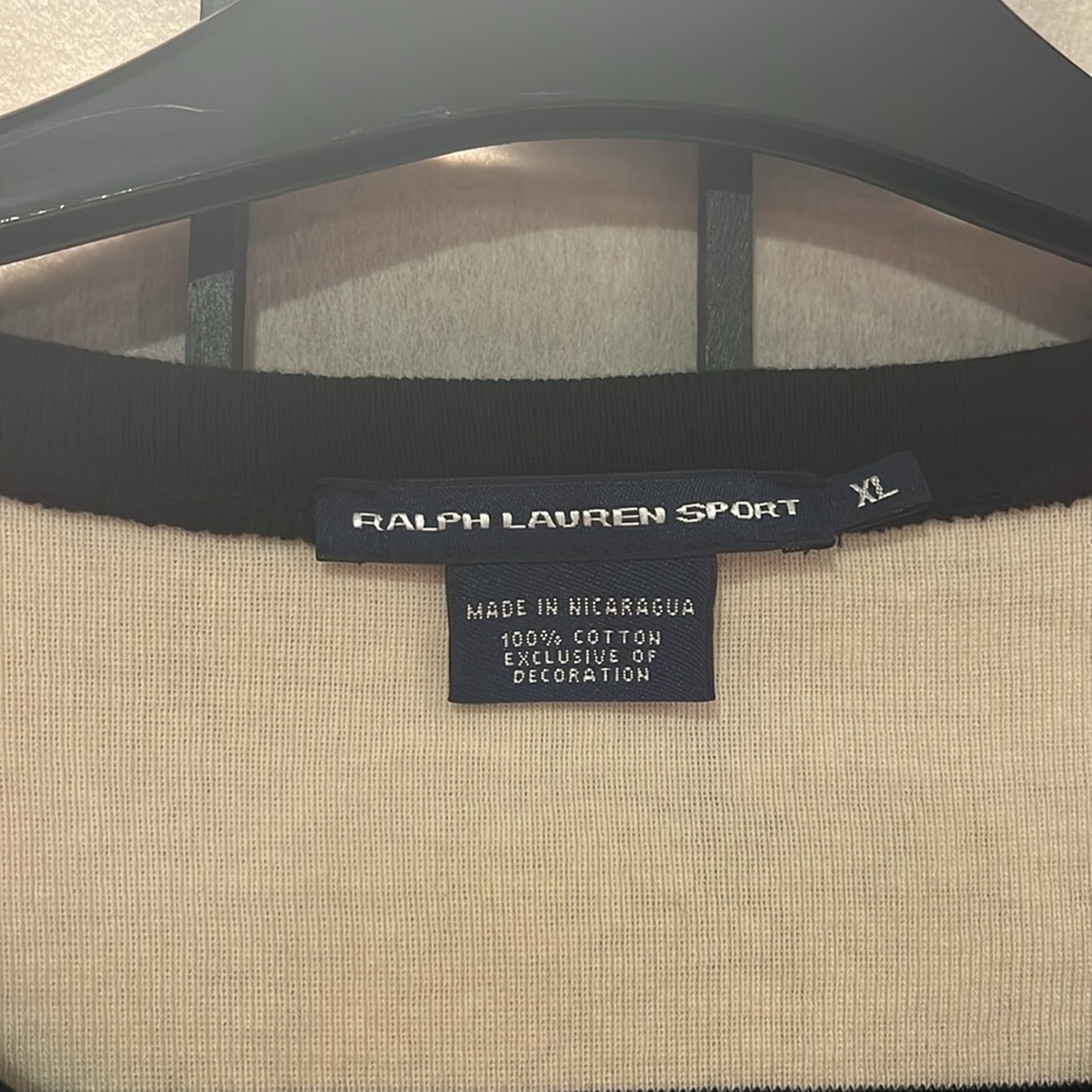 Polo Ralph Lauren Sport Navy Striped top 100% Cotton. XL - Picture 3 of 4
